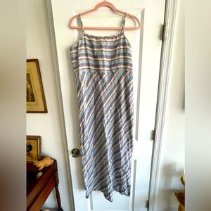 Lou & Grey 💯 % Linen with adjustable strap dress sz XL NWOT